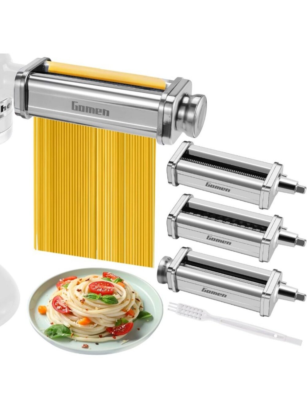 3-Piece Stainless Steel Pasta Maker Set for Kitchen Stand Mixer Attachments